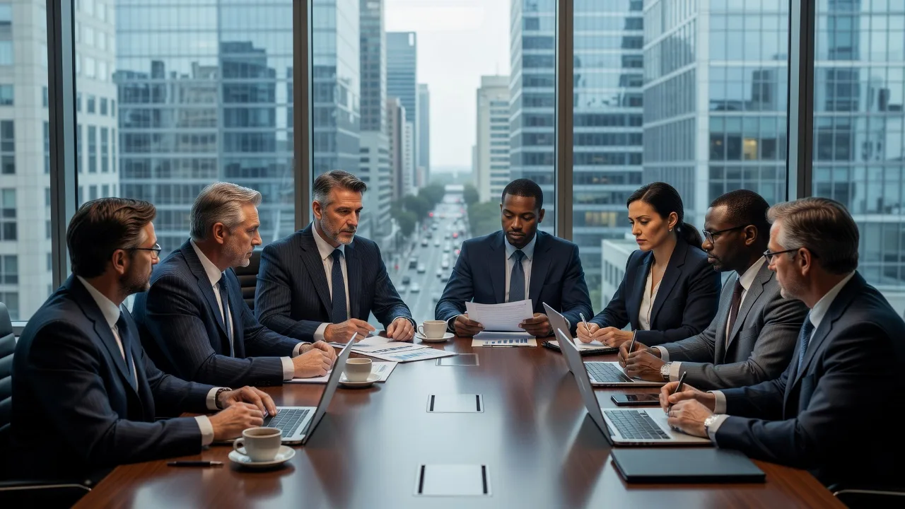 Corporate board meeting